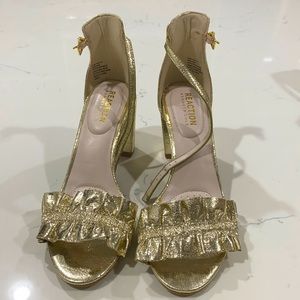 New gold thick heel sandals